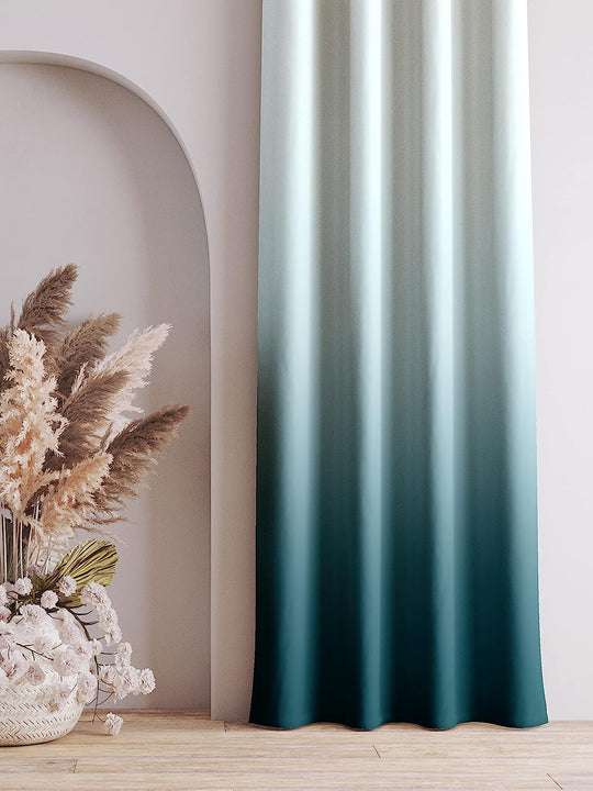 Ultimate Trends ™ Premium Polyester Printed Solid Gradient Curtains for Home & Living Room Ocean Blue