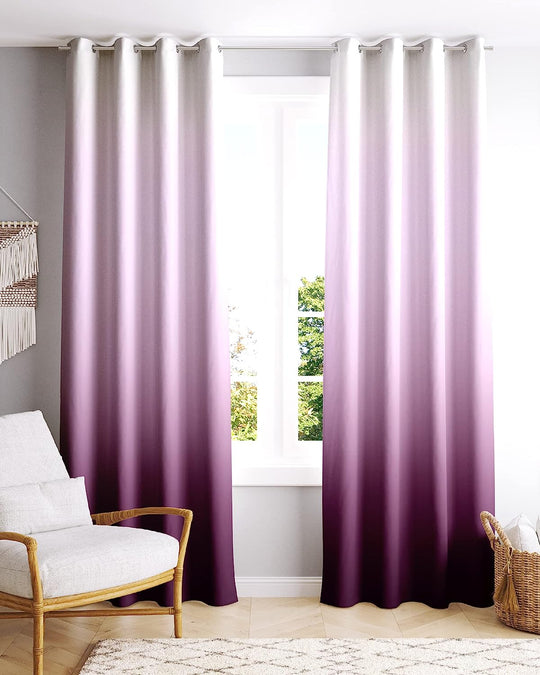 Ultimate Trends ™ Premium Polyester Printed Solid Gradient Curtains for Home & Living Room Light Purple