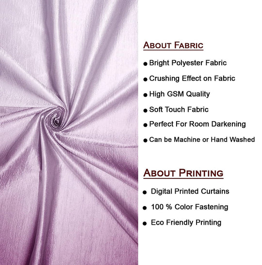 Ultimate Trends ™ Premium Polyester Printed Solid Gradient Curtains for Home & Living Room Light Purple