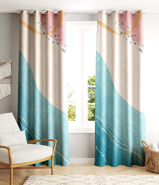 Lush Decor ™ Polyester Classic 3D Modern Printed Curtains, Sky Blue, Set of 2