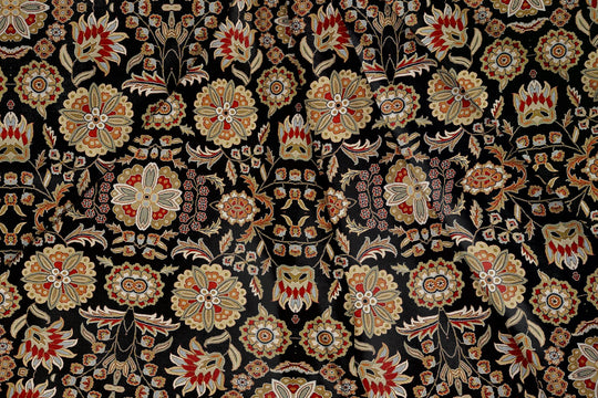 Ajrakh Ahimsa Black, Designer Indian Fabric