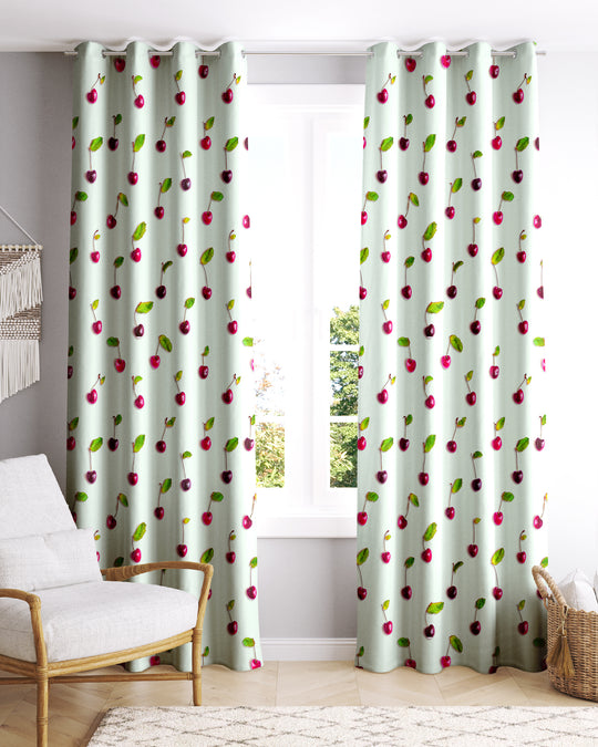 Ultimate Trends ™ Premium Polyester Modern Printed Curtains, Pista Green, Set of 2