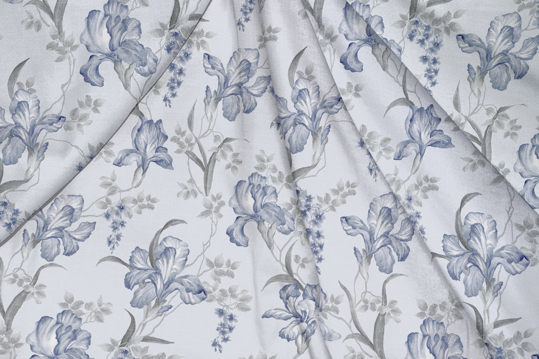 Floral Calming Blue, Designer Indian Fabric