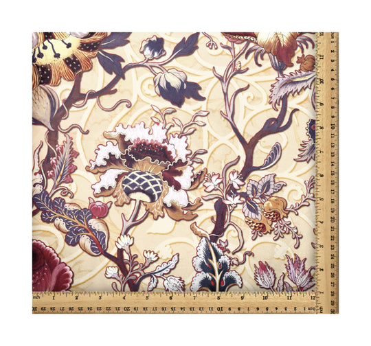 Floral Treacherous Gold, Designer Indian Fabric