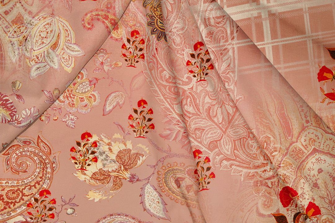 Ethnic Pink, Designer Indian Fabric