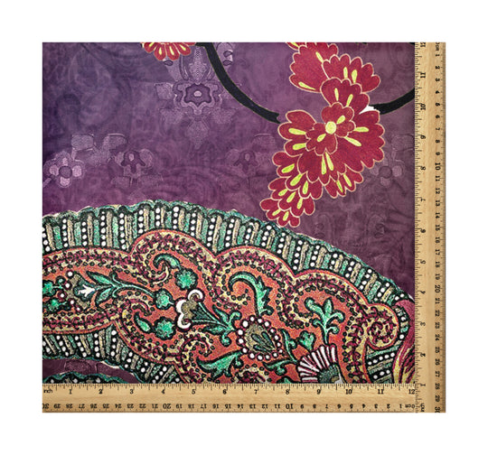 Ethnic Phantom Purple, Designer Indian Fabric