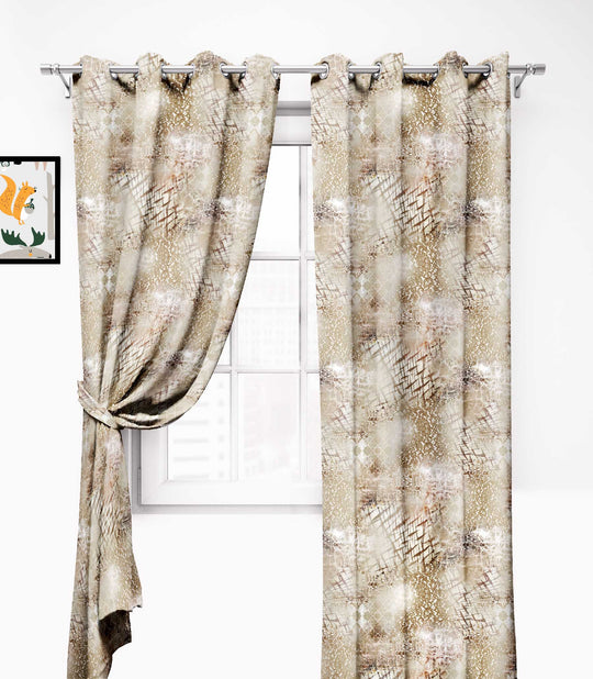 Ultimate Trends Premium Polyester Texture Printed Curtain For Home Décor Stone Grey Color, 1 Piece