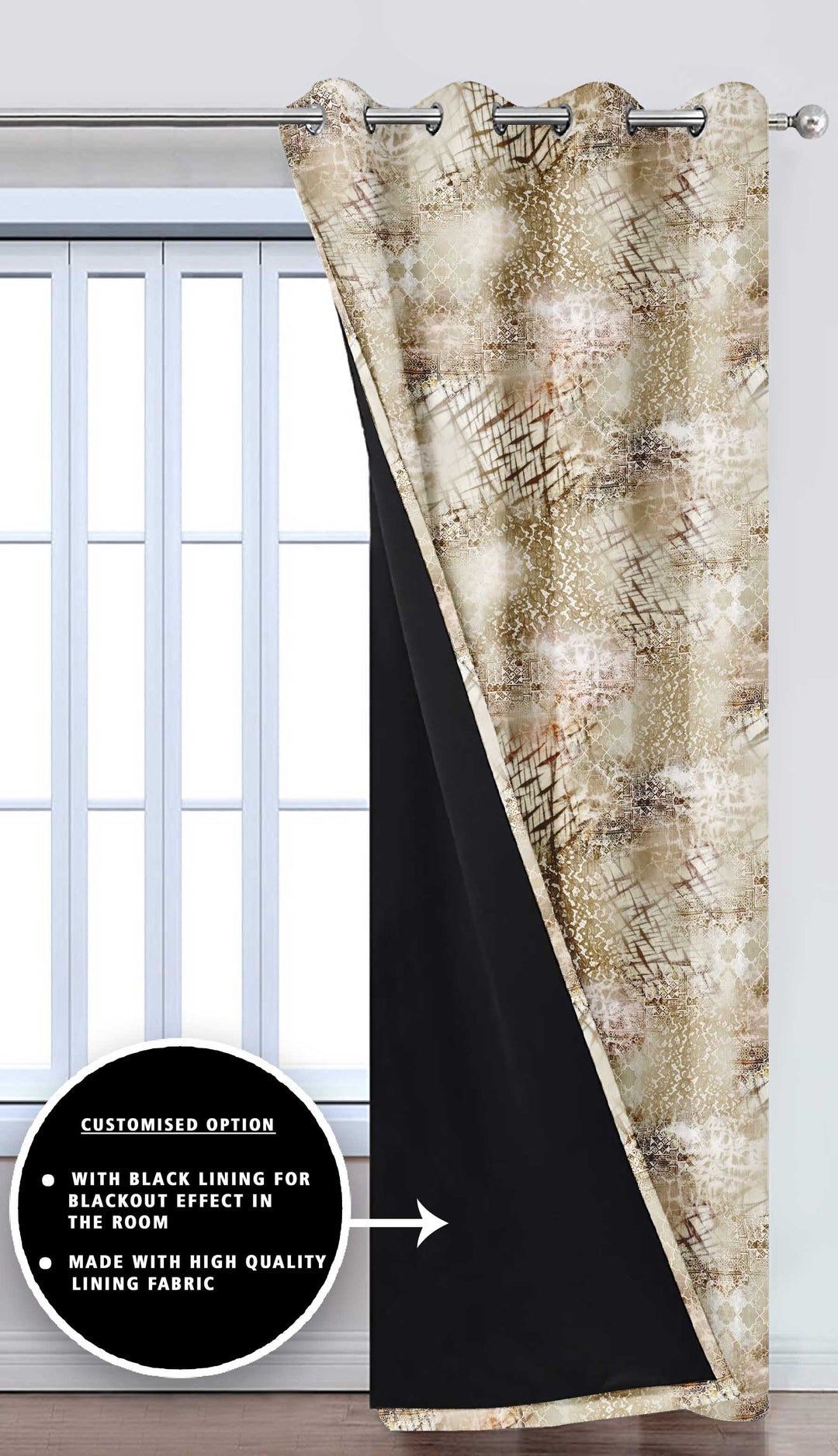 Ultimate Trends Premium Polyester Texture Printed Curtain For Home Décor Stone Grey Color, 1 Piece