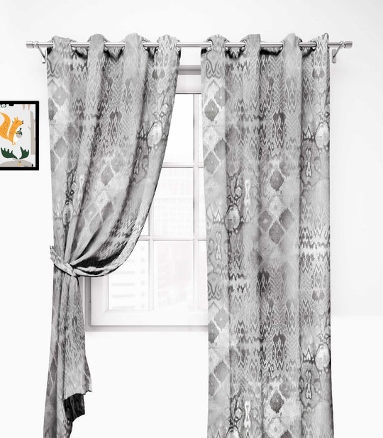 Ultimate Trends Premium Polyester Texture Printed Curtain For Home Décor Cloud Grey Color, 1 Piece