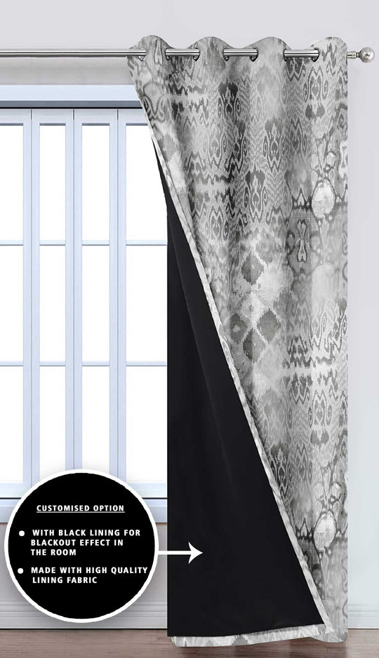 Ultimate Trends Premium Polyester Texture Printed Curtain For Home Décor Cloud Grey Color, 1 Piece