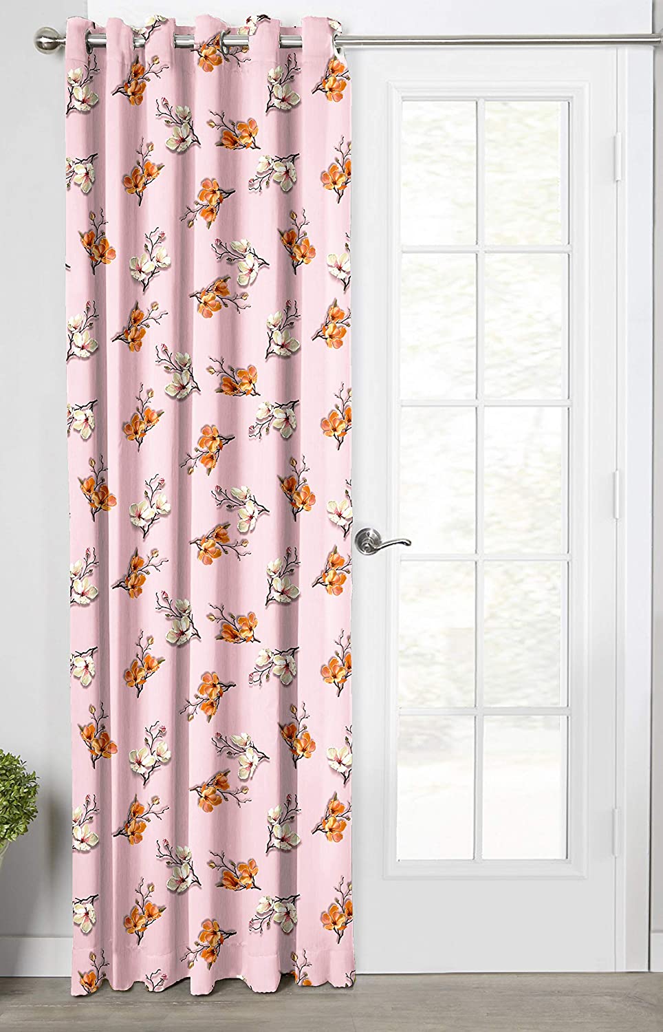 Ultimate Trends Premium Polyester 3D Floral Curtain For Home Décor Blush Pink Color, 1 Piece