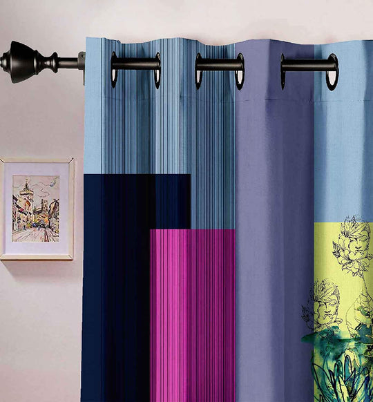 Ultimate Trends Premium Polyester Modern Curtain For Home Décor Multi Color , 1 Piece