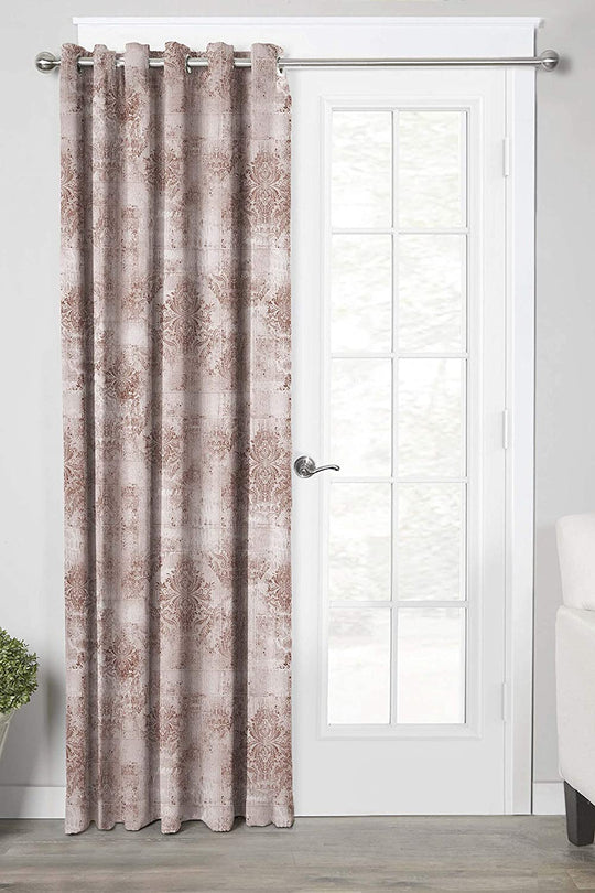 Ultimate Trends Premium Polyester Texture Printed Curtain For Home Décor Beige and Brown Color, 1 Piece