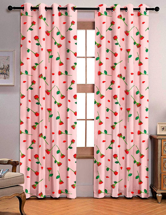 Strawberry & Light Peach, Light Filtering Curtains