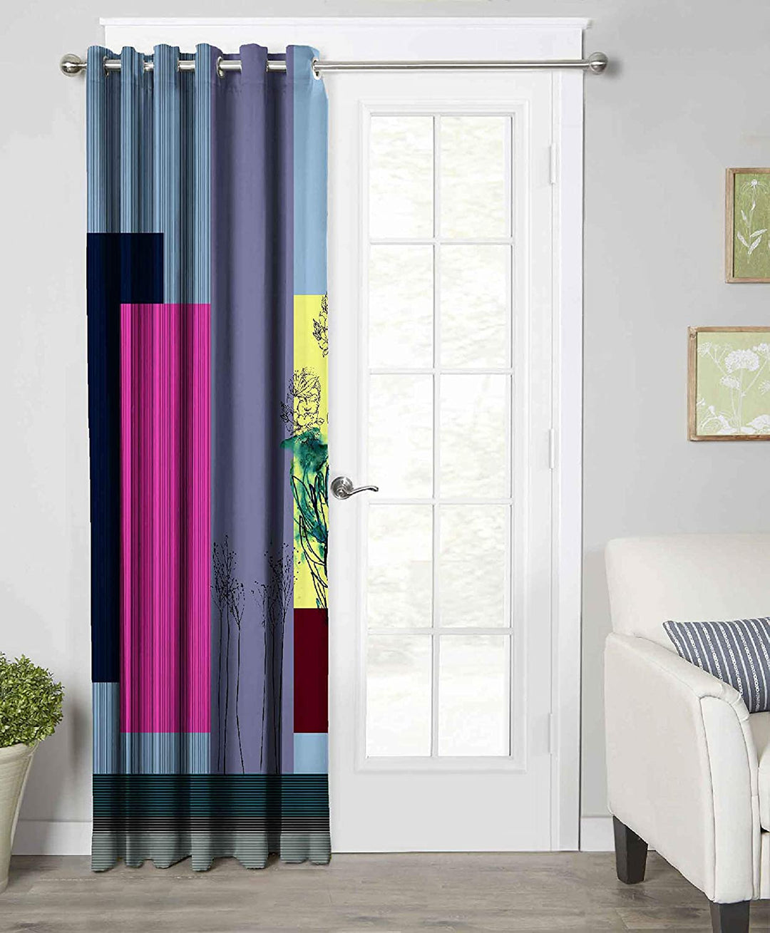 Ultimate Trends Premium Polyester Modern Curtain For Home Décor Multi Color , 1 Piece