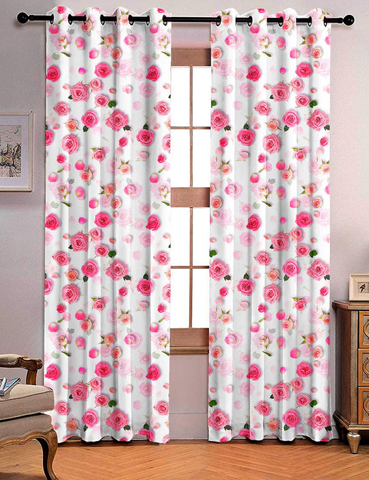 Ultimate Trends Premium Polyester 3D Floral Curtain For Home Décor Light Sky Blue Color, 1 Piece