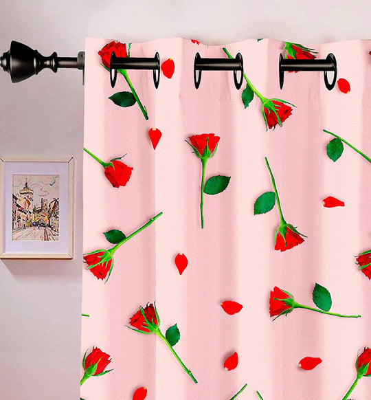 Strawberry & Light Peach, Light Filtering Curtains