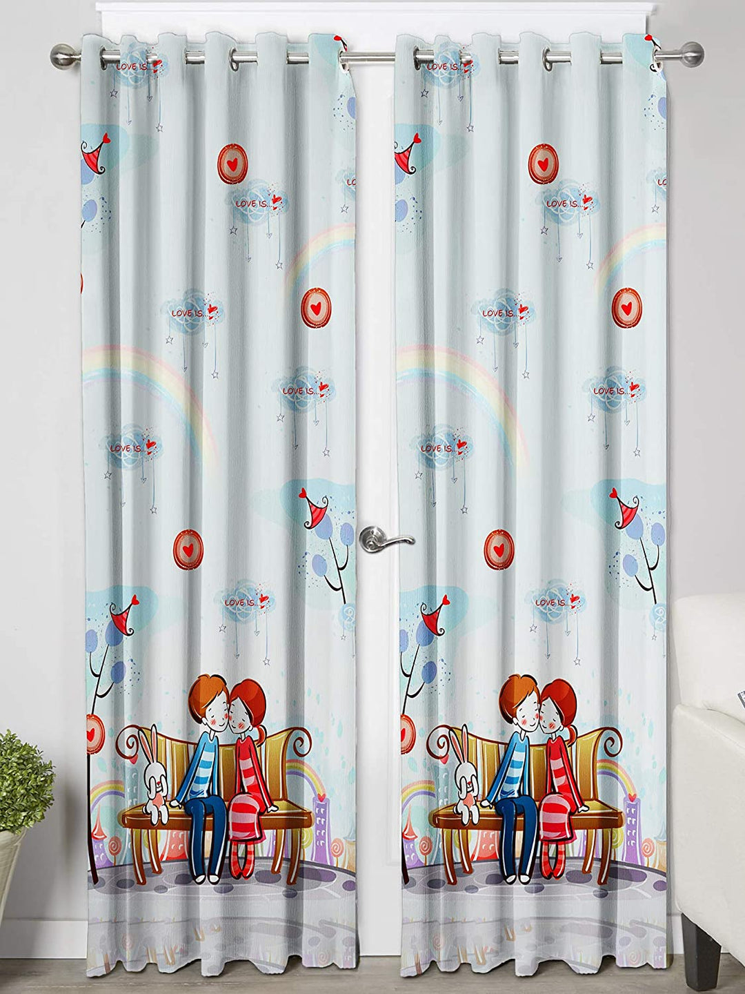 Ultimate Trends Premium Polyester 3D Cartoon Kids Room Curtain Multi Color, 1 Piece