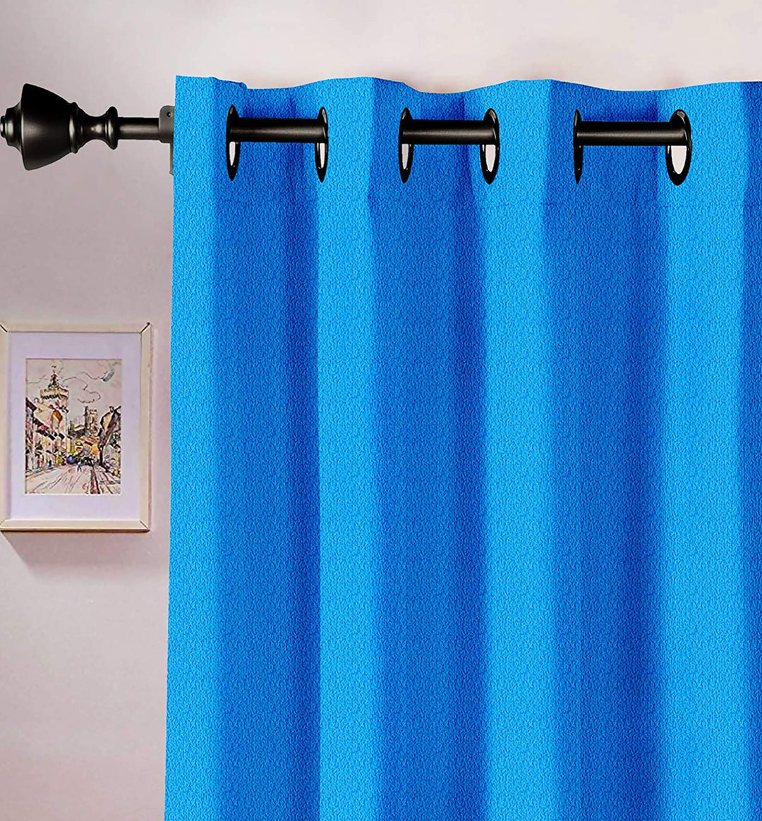 Ultimate Trends Premium Polyester 3D Cartoon Kids Room Curtain Blue Color, Rio, 1 Piece