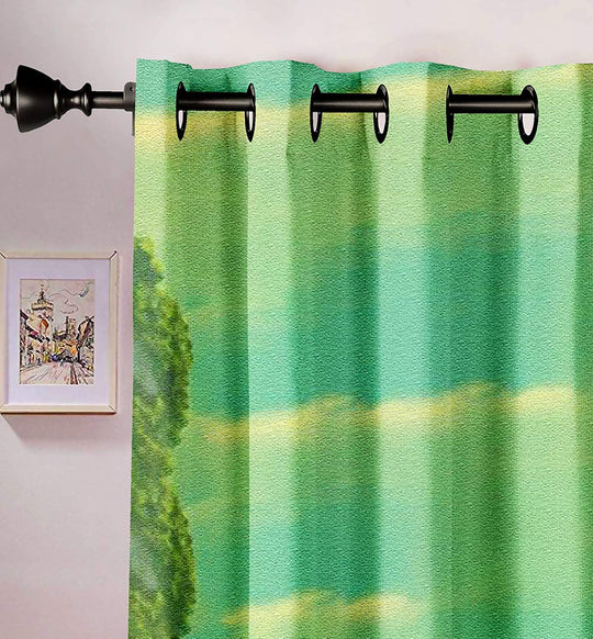 Ultimate Trends Premium Polyester 3D Cartoon Kids Room Curtain Parrot Green Color, KungFu Panda, 1 Piece