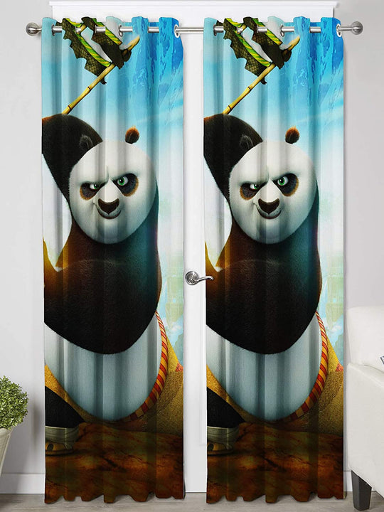 Ultimate Trends Premium Polyester 3D Cartoon Kids Room Curtain Multi Color, KungFu Panda, 1 Piece