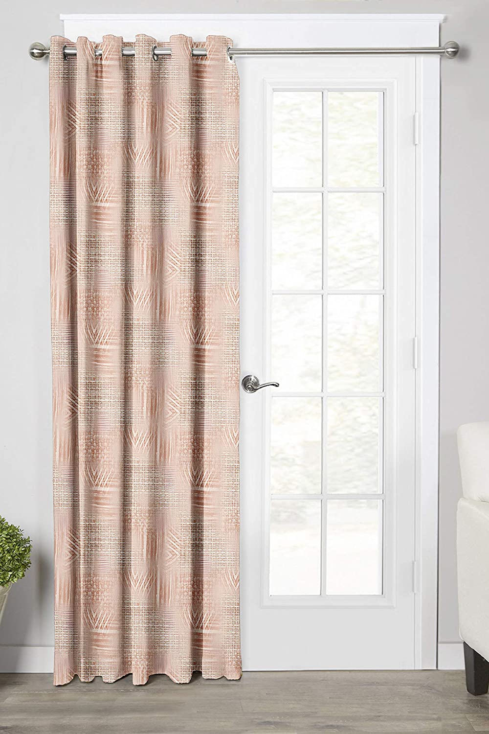 Ultimate Trends Premium Polyester Texture Printed Curtain For Home Décor Beige Color , 1 Piece