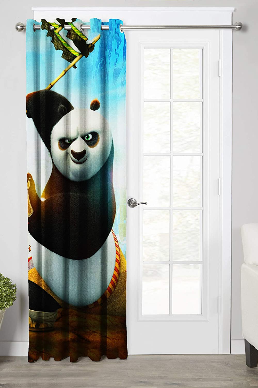 Ultimate Trends Premium Polyester 3D Cartoon Kids Room Curtain Multi Color, KungFu Panda, 1 Piece