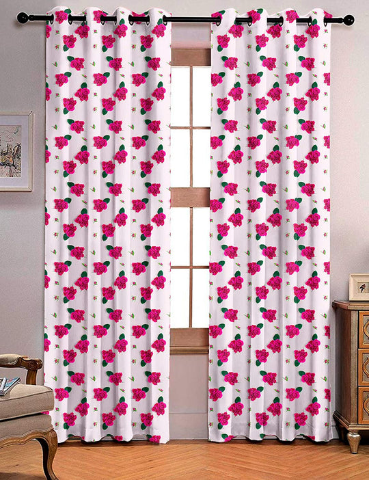 Ultimate Trends Premium Polyester 3D Floral Curtain For Home Décor White Color, 1 Piece