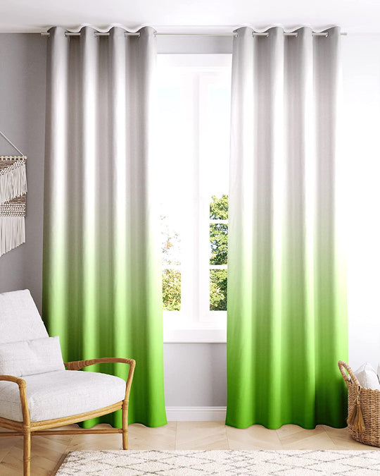 Ultimate Trends ™ Polyester Digital Printed Multi Shaded Gradient Modern Curtains, Set of 2