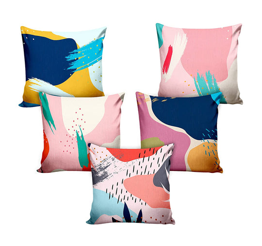 Abstract Pink, Cushion Covers SET of 5