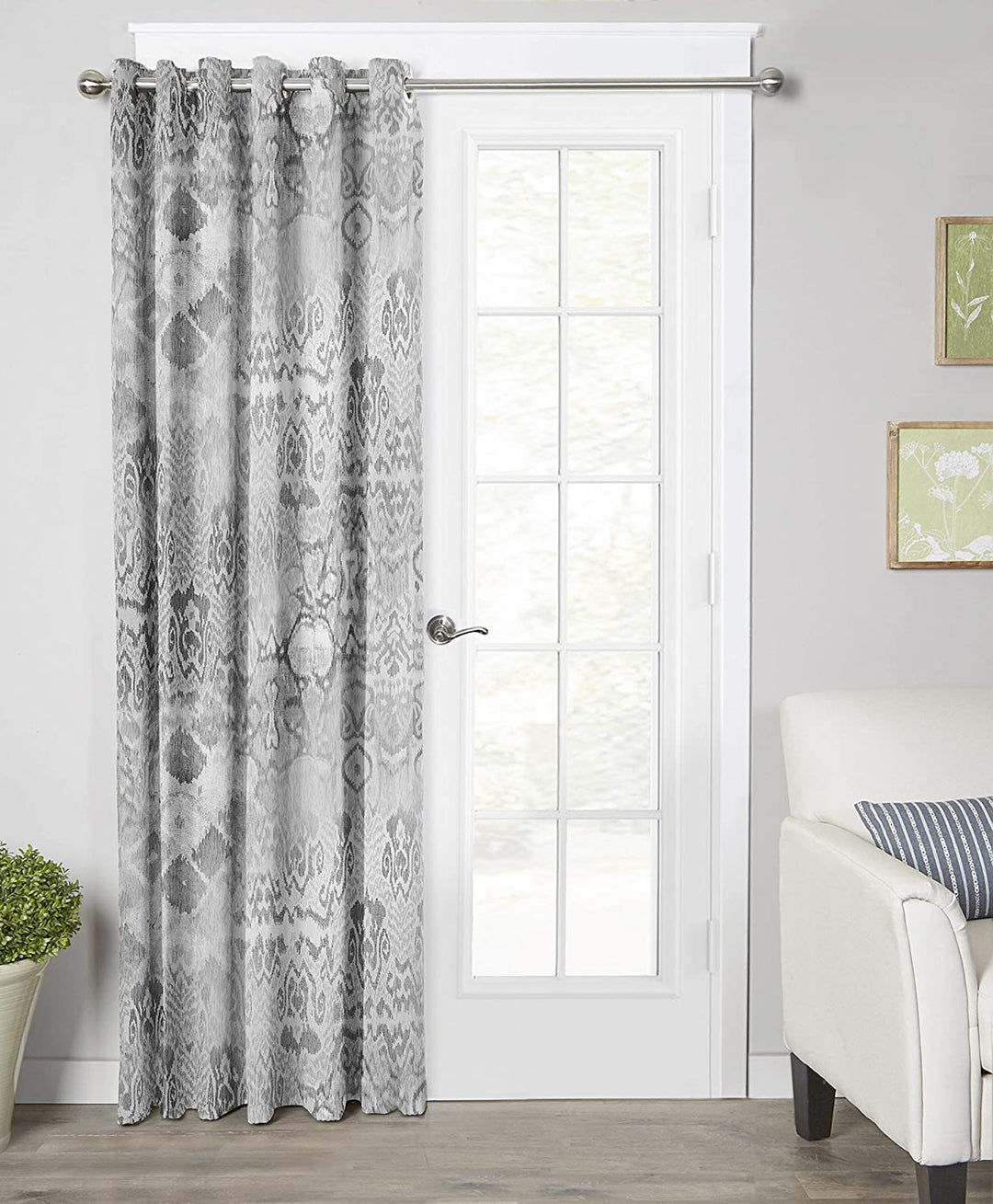 Ultimate Trends Premium Polyester Texture Printed Curtain For Home Décor Cloud Grey Color, 1 Piece