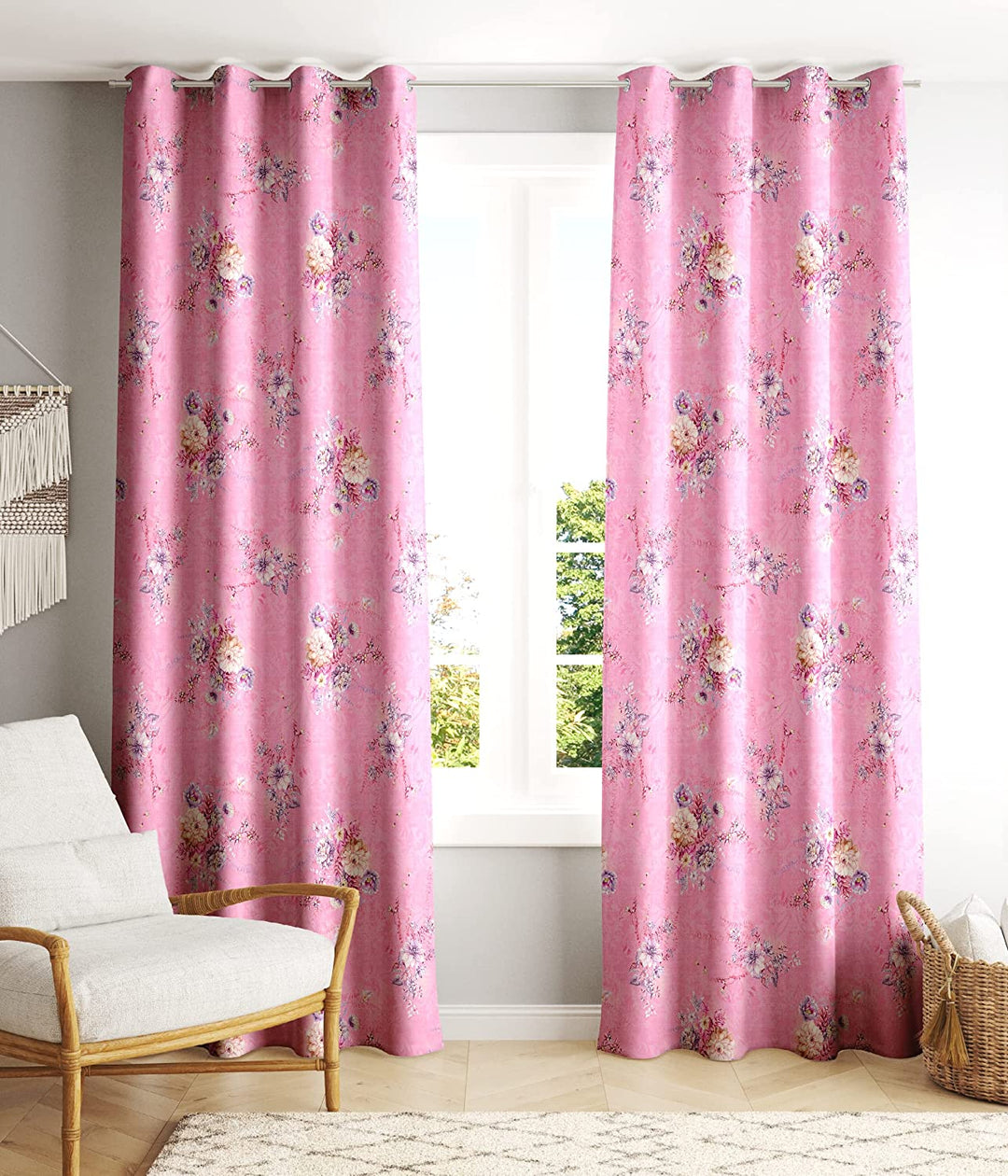 Ultimate Trends ™ Premium Polyester Digital Printed Floral Curtains for Home & Living Room, Set of 2