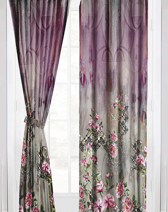 Ultimate Trends Premium Polyester Elite Floral Curtain For Home Décor Multi Color, 1 Piece