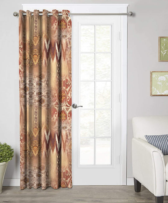 Ultimate Trends Premium Polyester Texture Printed Curtain For Home Décor Brown Color , 1 Piece