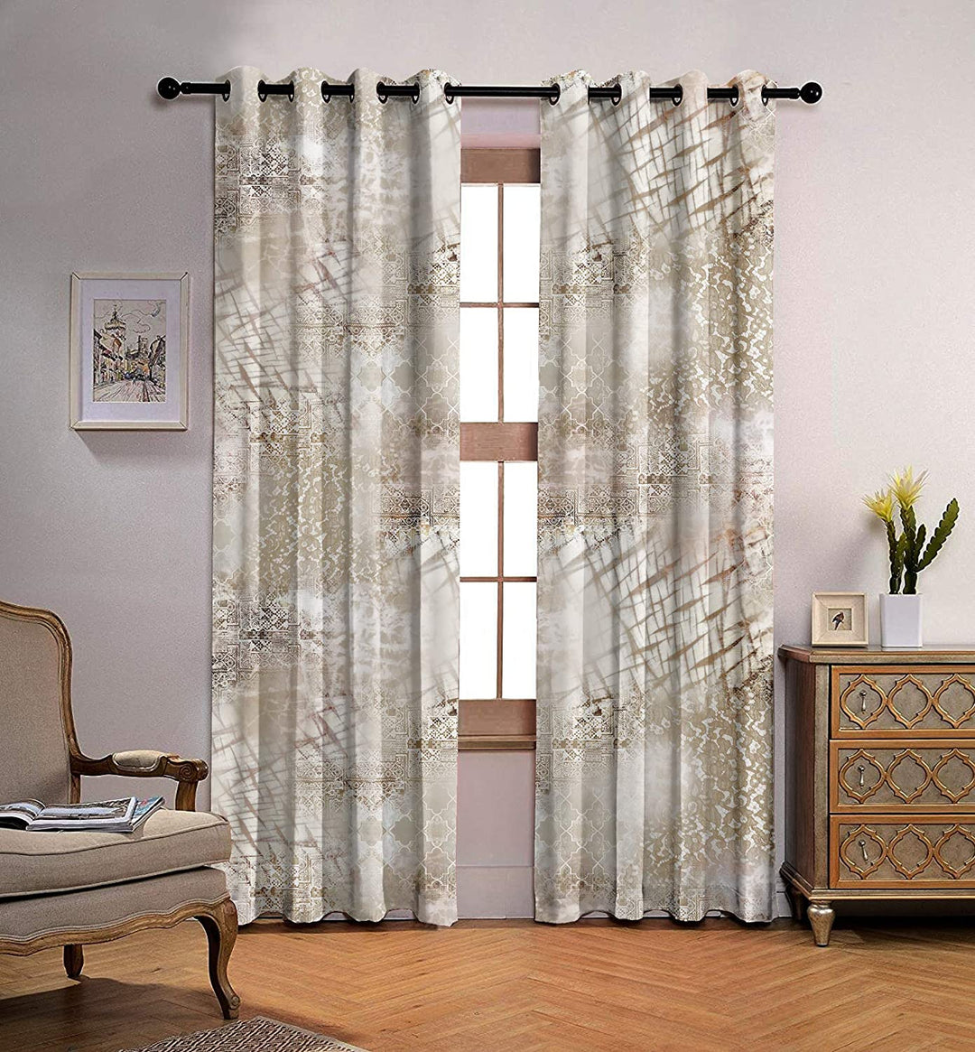 Ultimate Trends Premium Polyester Texture Printed Curtain For Home Décor Stone Grey Color, 1 Piece