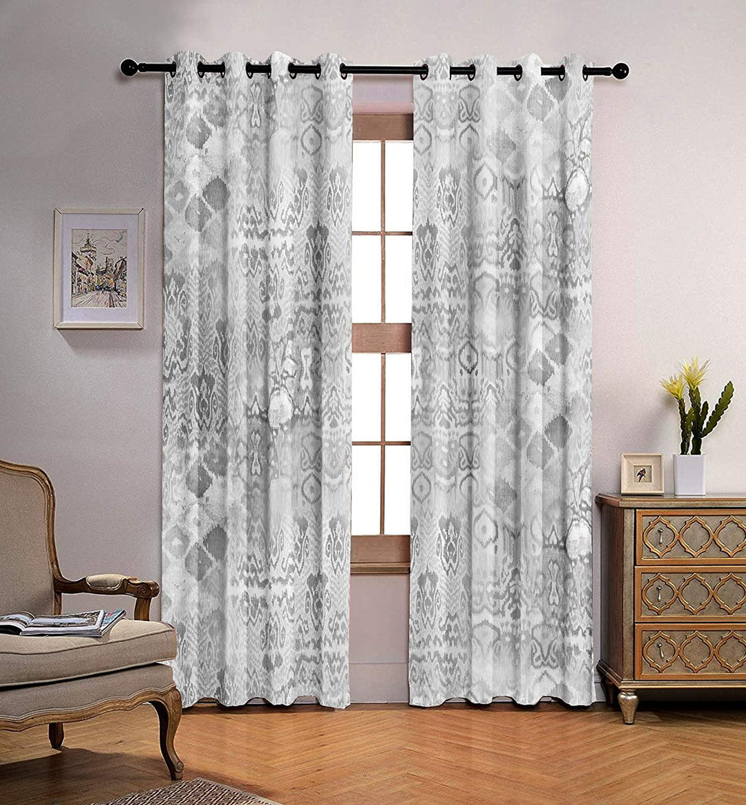 Ultimate Trends Premium Polyester Texture Printed Curtain For Home Décor Cloud Grey Color, 1 Piece