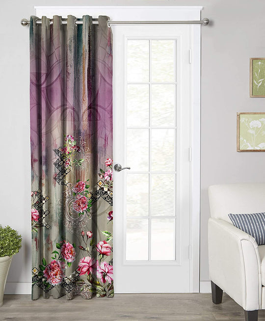 Ultimate Trends Premium Polyester Elite Floral Curtain For Home Décor Multi Color, 1 Piece