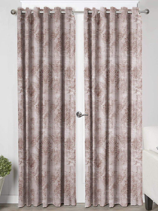 Ultimate Trends Premium Polyester Texture Printed Curtain For Home Décor Beige and Brown Color, 1 Piece