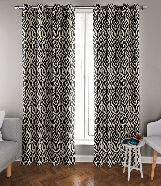 Ultimate Trends ™ Premium Polyester Digital Printed Abstract Pattern Curtains, Set of 2