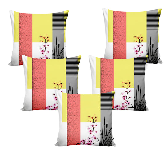 Ultimate Trends Modern Digital Printed Cushion Cover, 16 Inch X 16 Inch, Set of 5 -  Multi Color