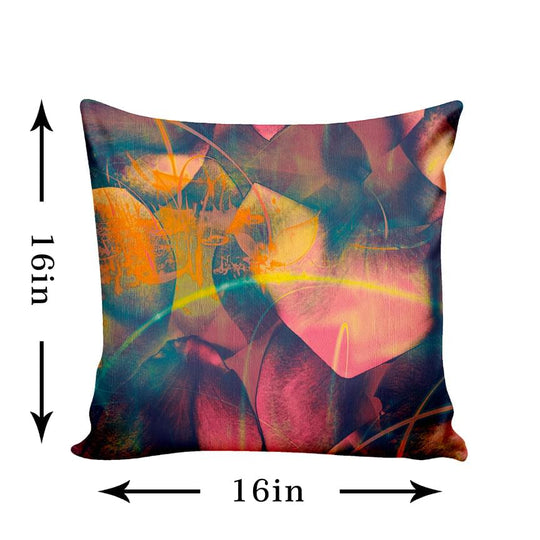 Ultimate Trends Abstract Digital Printed Cushion Cover, 16 Inch X 16 Inch, Set of 5 - Multi Color