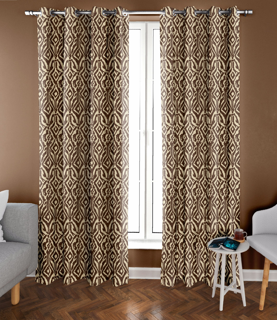 Ultimate Trends ™ Premium Polyester Digital Printed Abstract Pattern Curtains, Set of 2