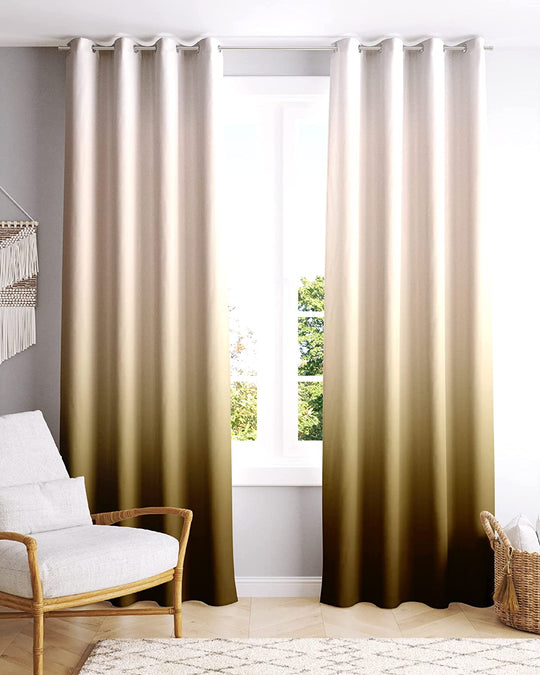 Ultimate Trends ™ Polyester Digital Printed Multi Shaded Gradient Curtains, Set of 2