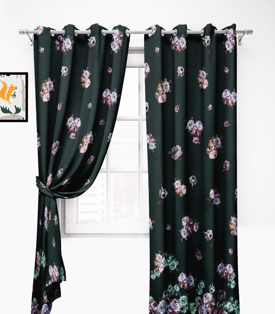 Ultimate Trends Premium Polyester Elite Floral Curtain For Home Décor Rama Color, 1 Piece