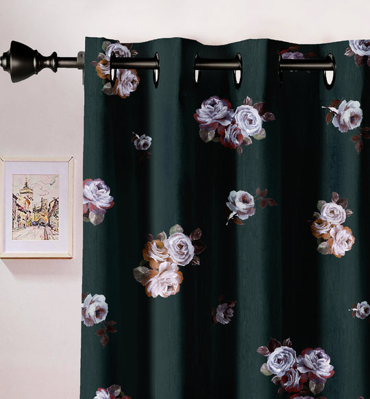 Ultimate Trends Premium Polyester Elite Floral Curtain For Home Décor Rama Color, 1 Piece