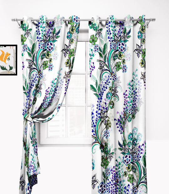 Ultimate Trends Premium Polyester Elite Floral Curtain For Home Décor Multi Color, 1 Piece