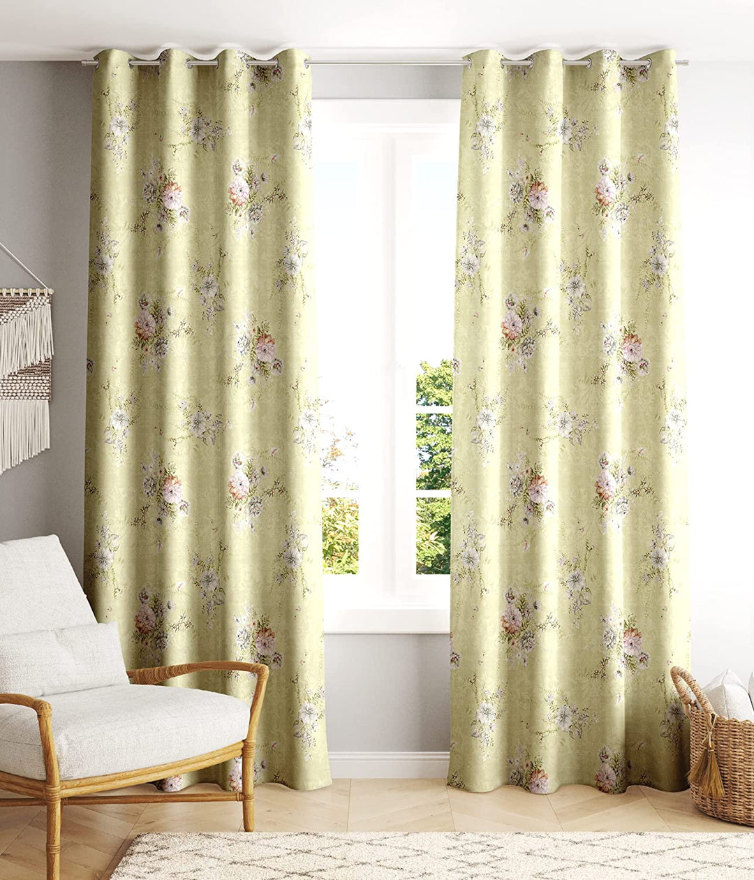 Ultimate Trends ™ Premium Polyester Digital Printed Floral Curtains for Home & Living Room, Set of 2