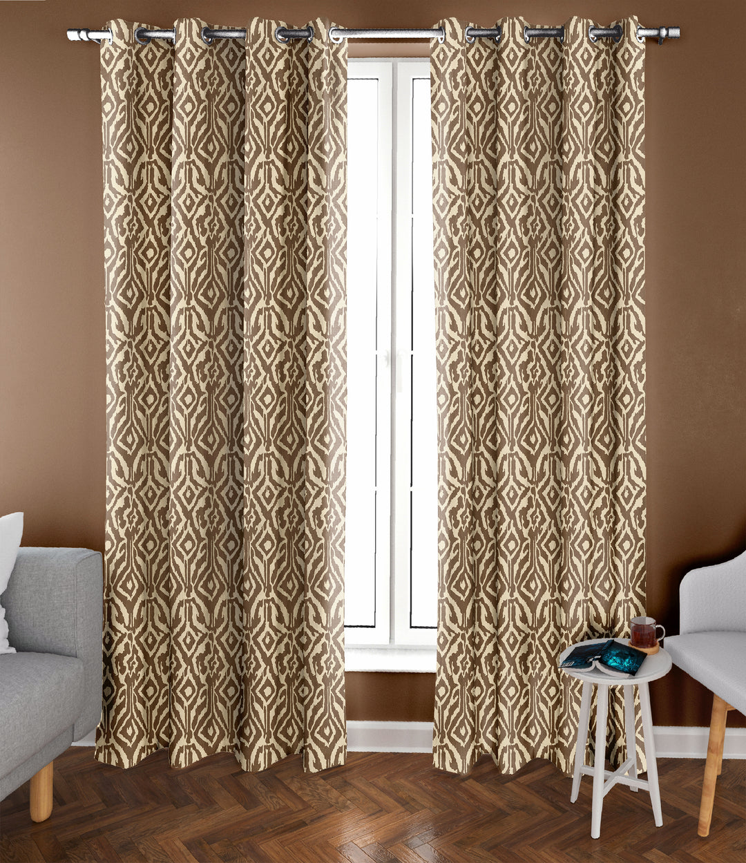 Ultimate Trends ™ Premium Polyester Digital Printed Abstract Pattern Curtains, Set of 2