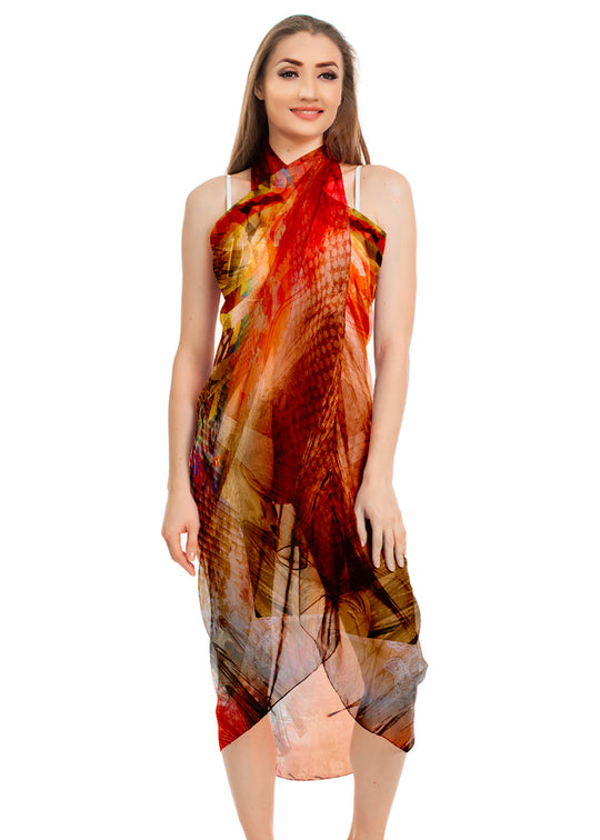 SAMEEHA Women's Georgette All Over Print Pareo