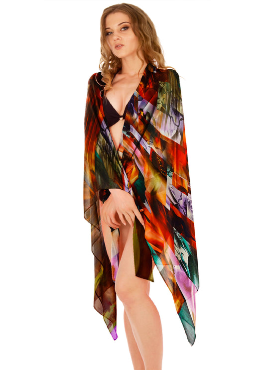 SAMEEHA Women's Georgette All Over Print Pareo